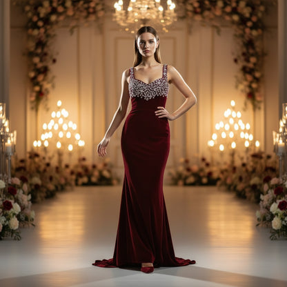 Velvet Vixen: The Berry Divine Evening Gown