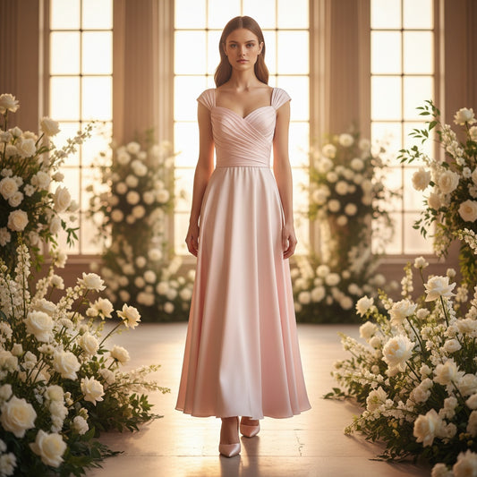 Blushing Belle Lace-Up Evening Gown