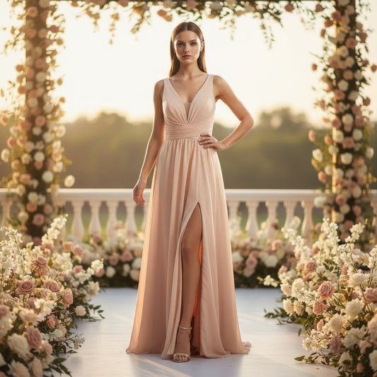 Blushing Belle Maxi Dress: Elegance with a Twist