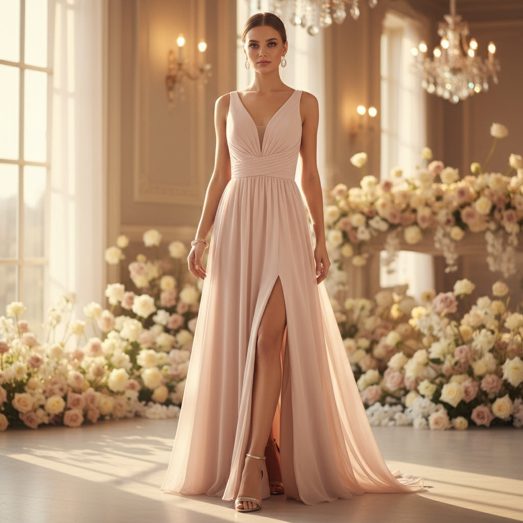 Blushing Belle Maxi Dress: Elegance with a Twist