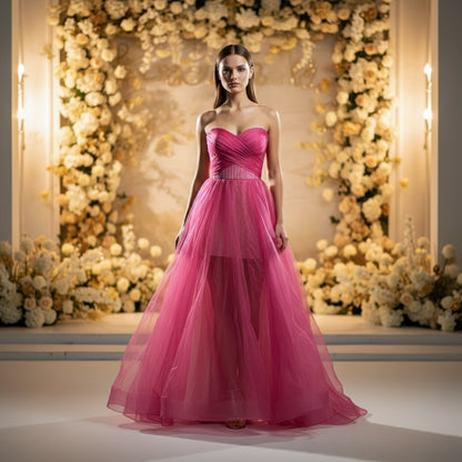 Bubblegum Bliss Evening Gown: Flutter into Fabulousness!