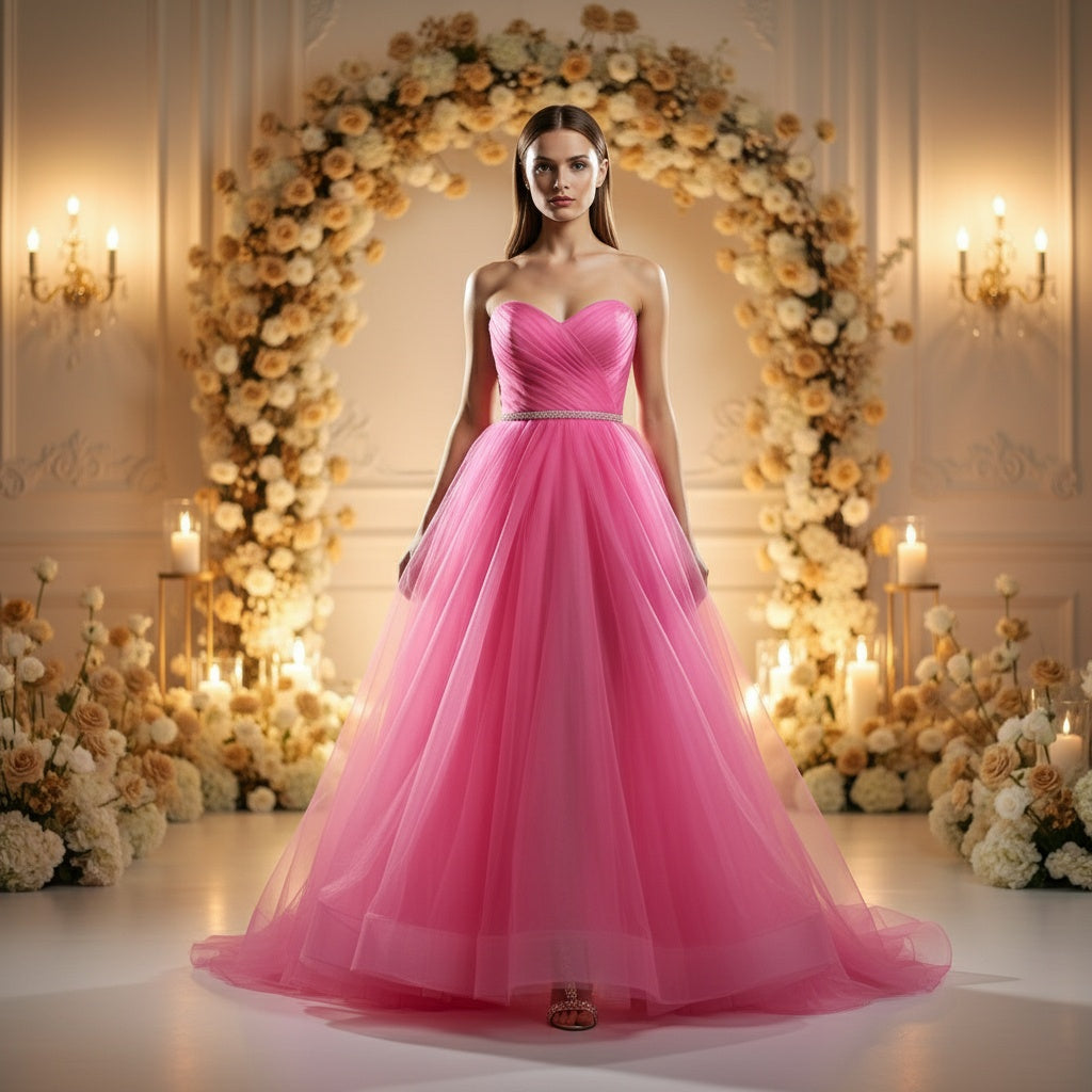 Bubblegum Bliss Evening Gown: Flutter into Fabulousness!