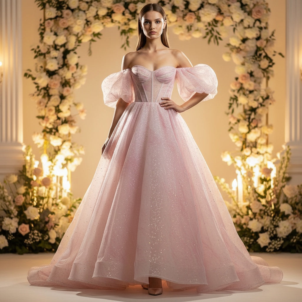 Whimsical Pink Puff Princess Dress