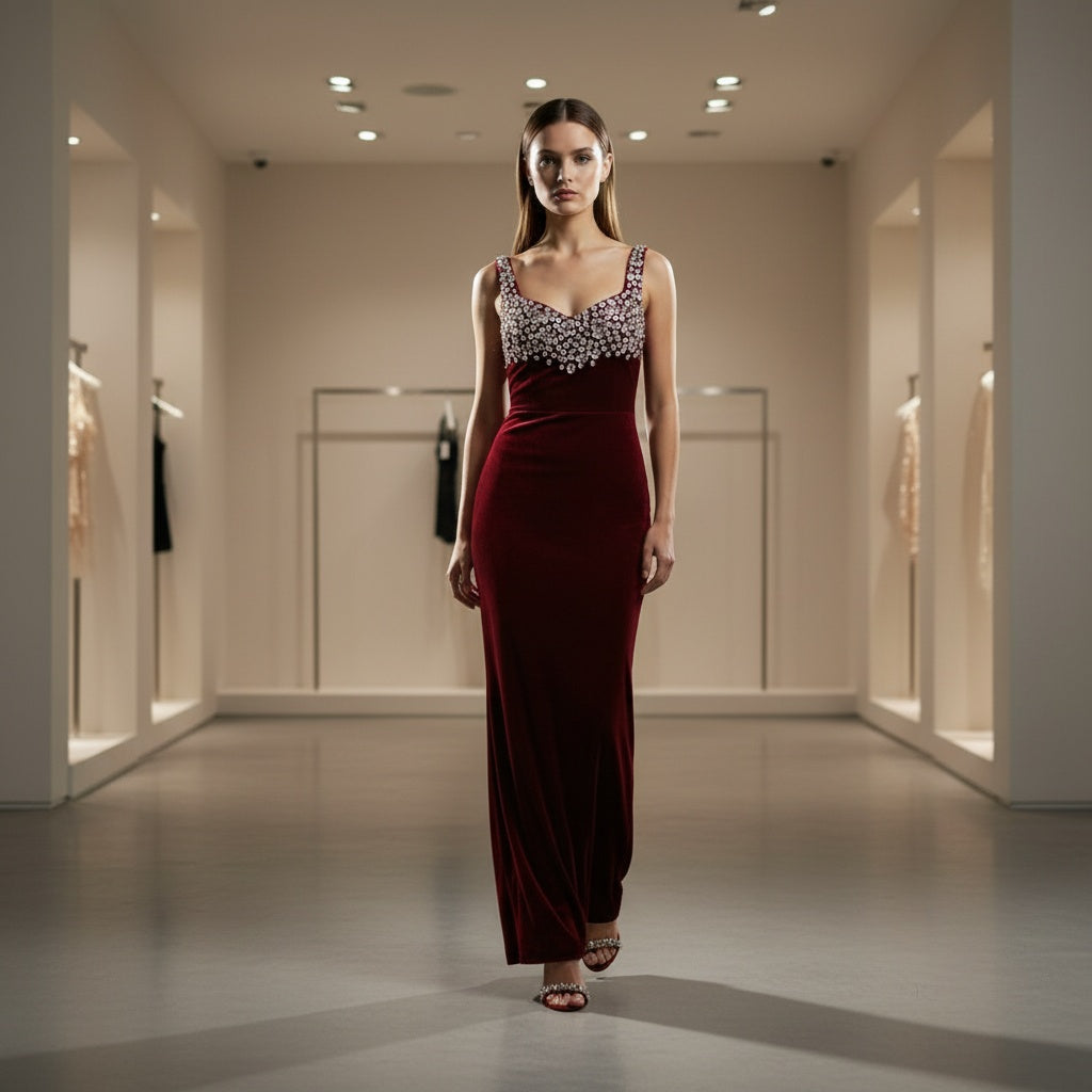 Velvet Vixen: The Berry Divine Evening Gown