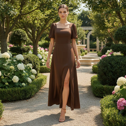 Chocolate Warmth in Flowing Satin