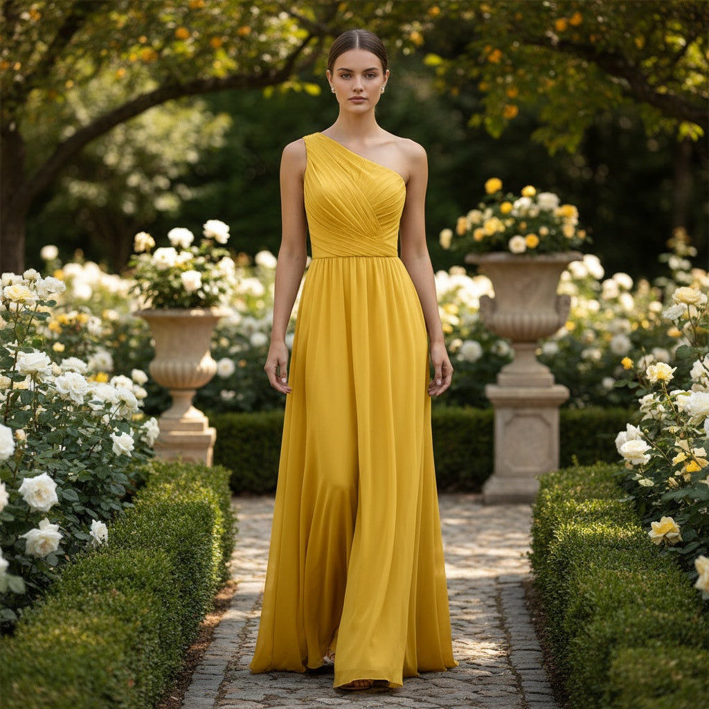 Mustard Sun Through Floating Chiffon