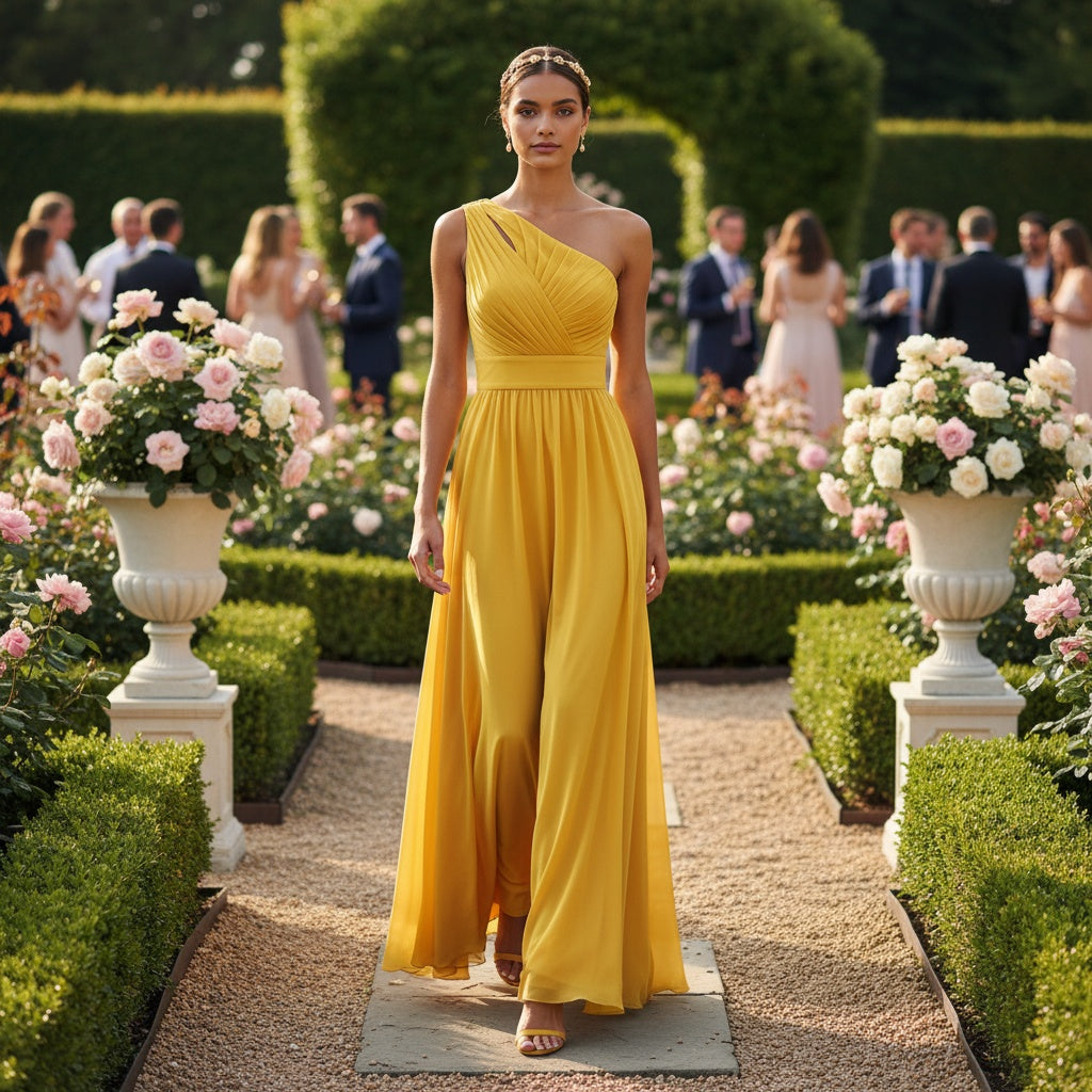 Mustard Sun Through Floating Chiffon