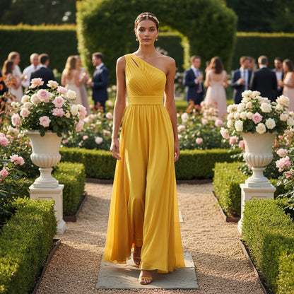 Mustard Sun Through Floating Chiffon