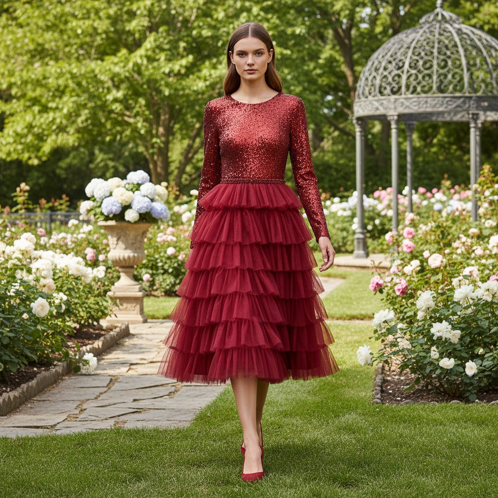 Red Fire Suspended in Tulle