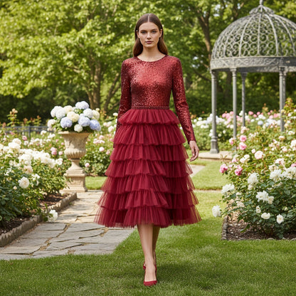 Red Fire Suspended in Tulle