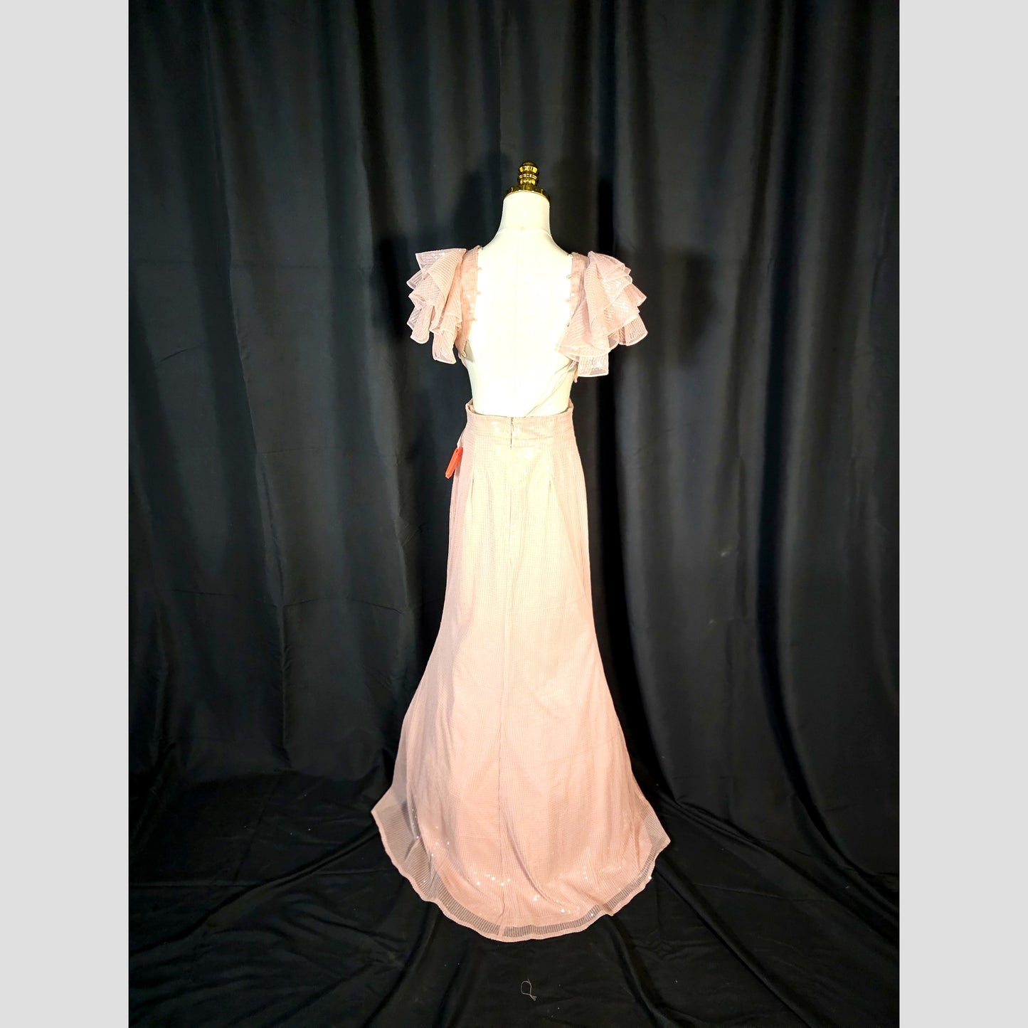 Whimsical Flutter Glamour Gown - Shine in Blush Pink!