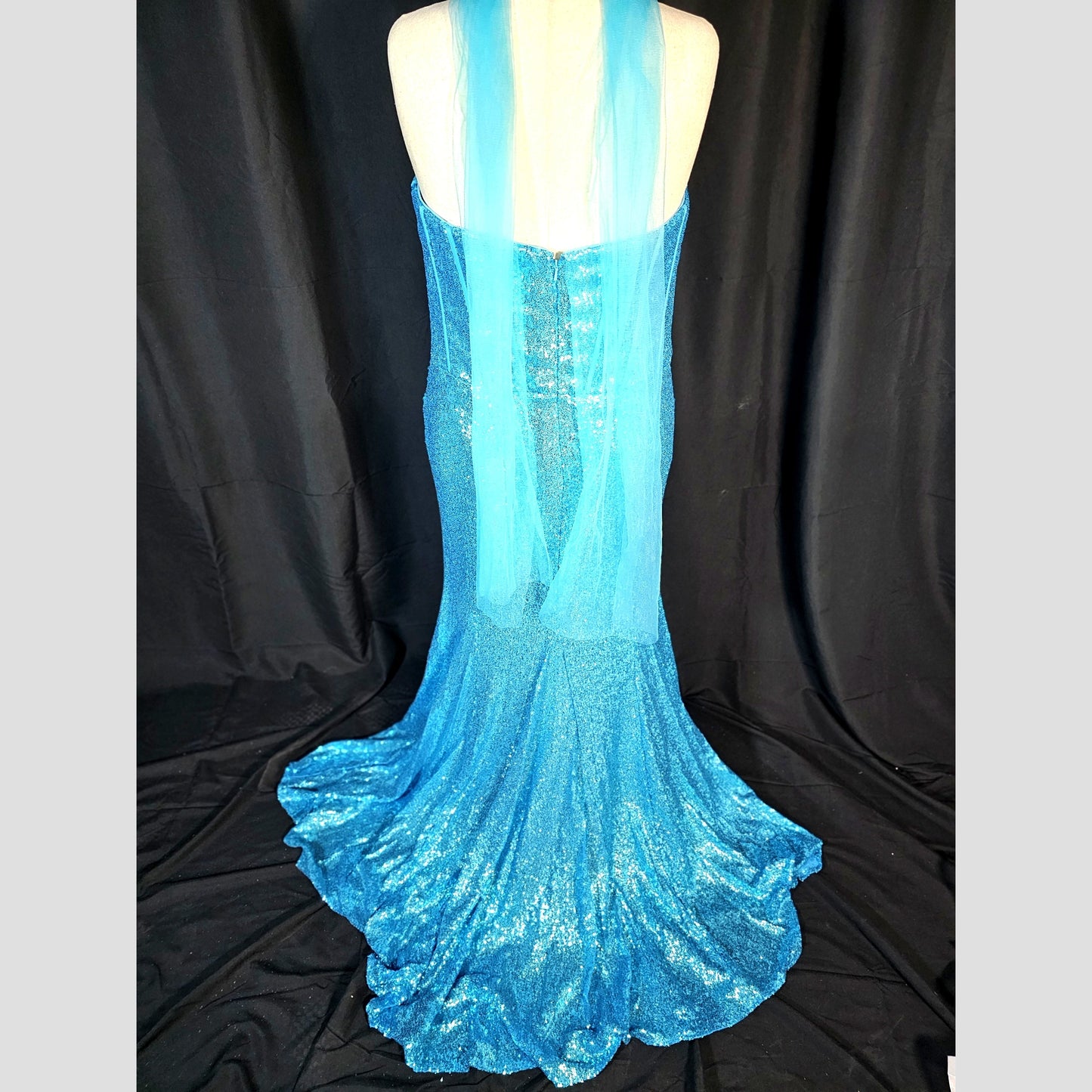 Aquamarine Dream Evening Gown: Sparkle & Shine!