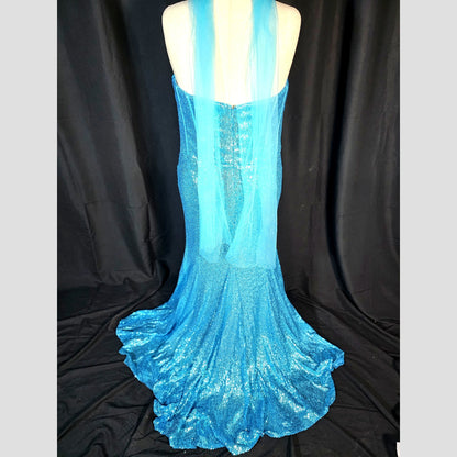Aquamarine Dream Evening Gown: Sparkle & Shine!