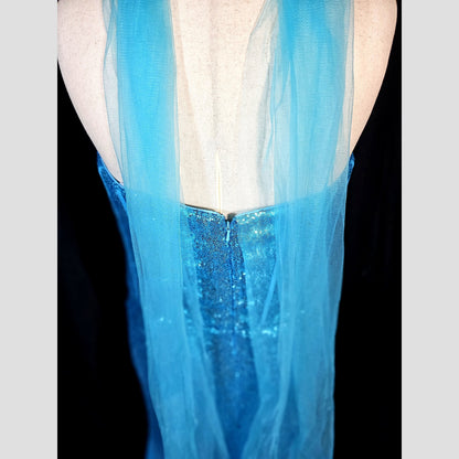 Aquamarine Dream Evening Gown: Sparkle & Shine!