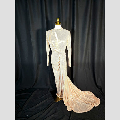 Glimmering Goddess: The Dazzling Evening Gown