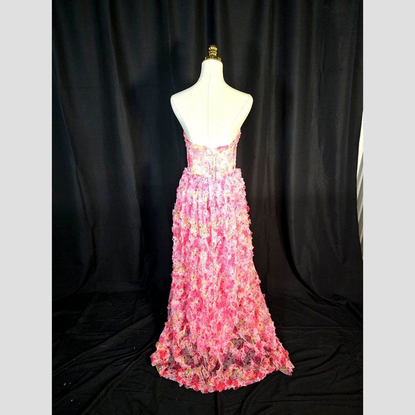 Whimsical Blossom Backless Gown – Make Flowers Jealous!