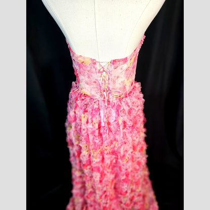 Whimsical Blossom Backless Gown – Make Flowers Jealous!