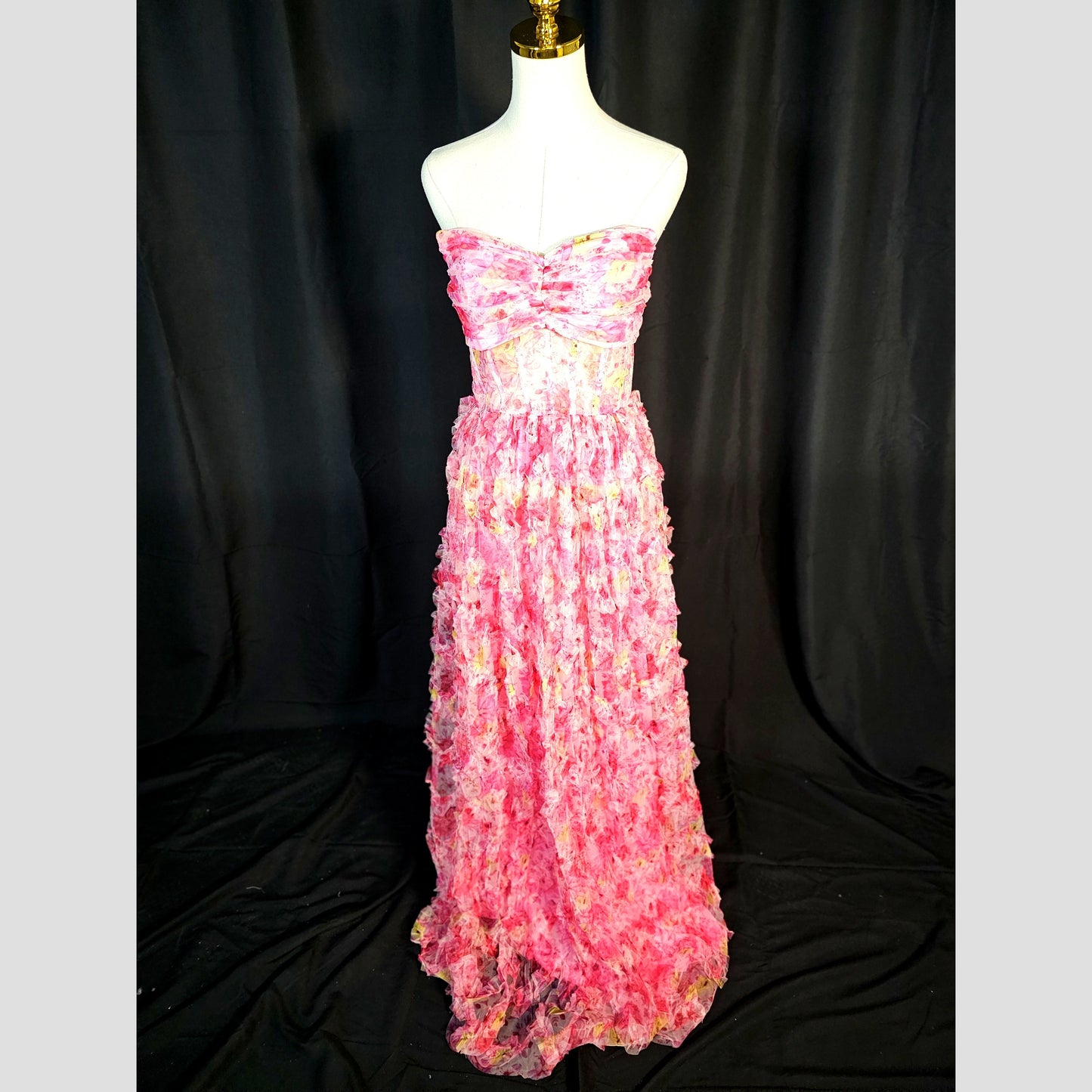 Whimsical Blossom Backless Gown – Make Flowers Jealous!