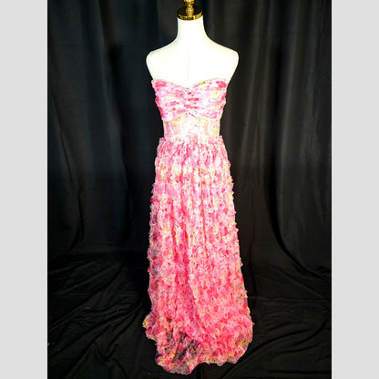 Whimsical Blossom Backless Gown – Make Flowers Jealous!