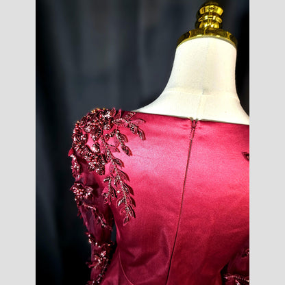 Garnet Gown: A Slice of Glamour with a Side of Drama