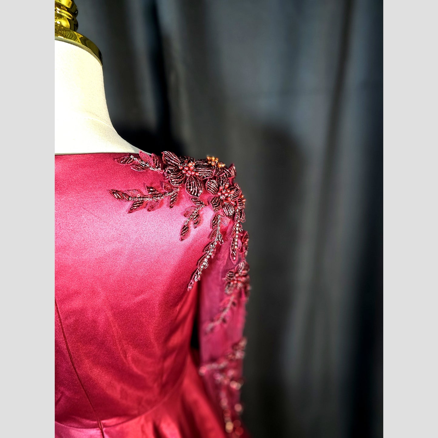 Garnet Gown: A Slice of Glamour with a Side of Drama