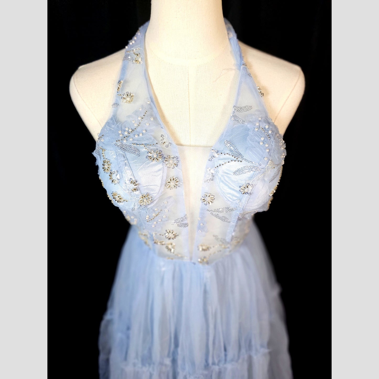 Celestial Charm: Starlit Tulle Party Dress