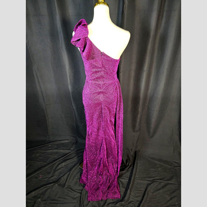 Radiant Raspberry One-Shoulder Glam Gown