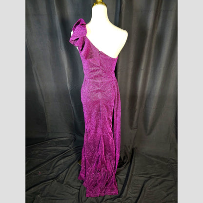 Radiant Raspberry One-Shoulder Glam Gown