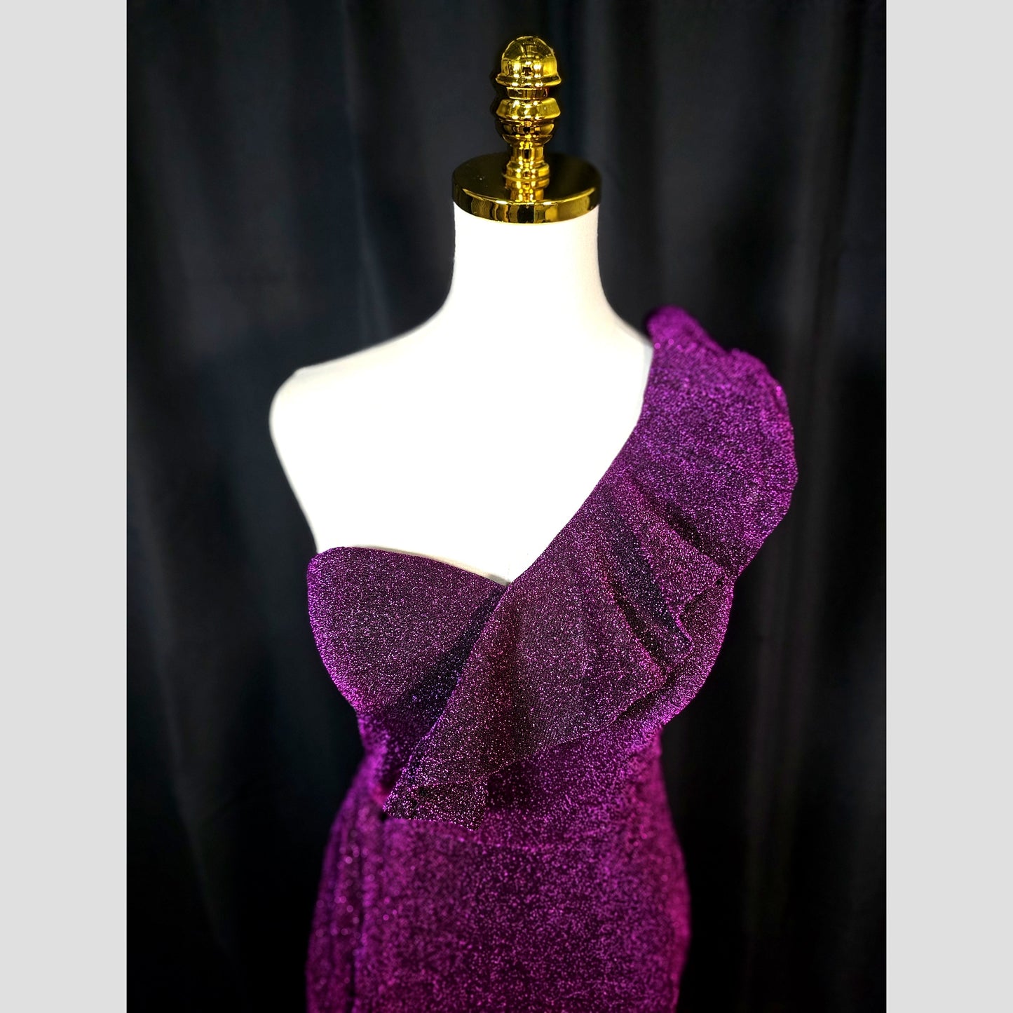 Radiant Raspberry One-Shoulder Glam Gown