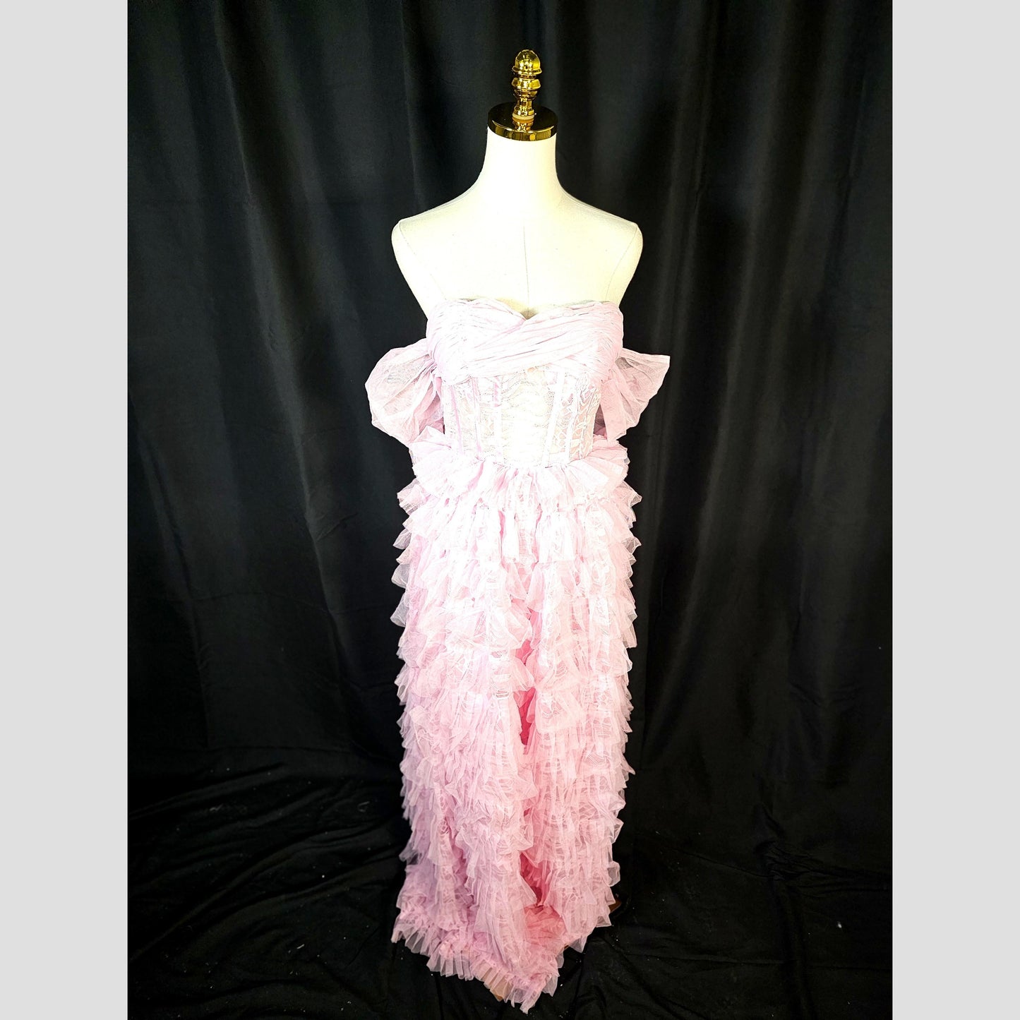 Whimsical Pink Cotton Candy Couture Dress