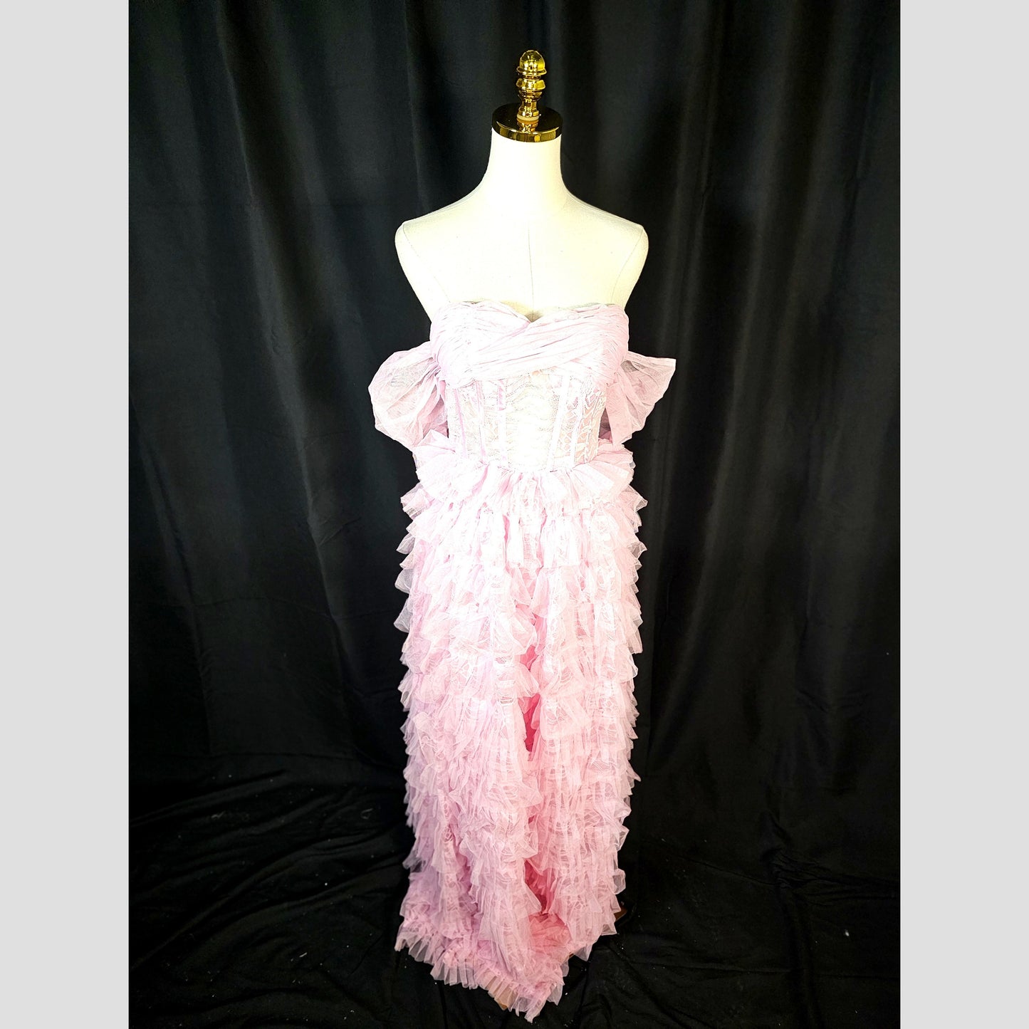 Whimsical Pink Cotton Candy Couture Dress