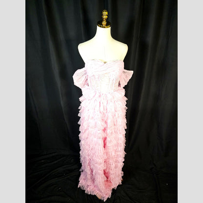 Whimsical Pink Cotton Candy Couture Dress