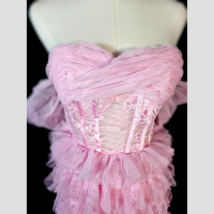 Whimsical Pink Cotton Candy Couture Dress