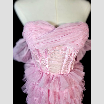 Whimsical Pink Cotton Candy Couture Dress