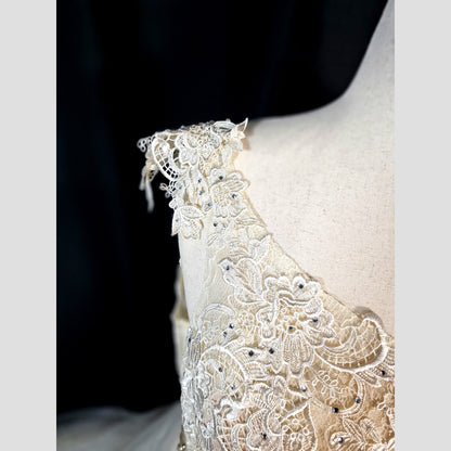 Whimsical Lace Dreams: The One-Shoulder Wonder Gown