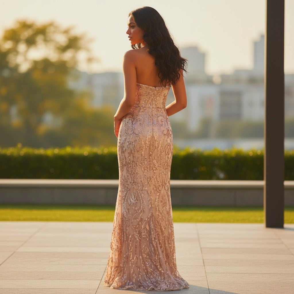 Glamour Goddess Sequined Evening Gown