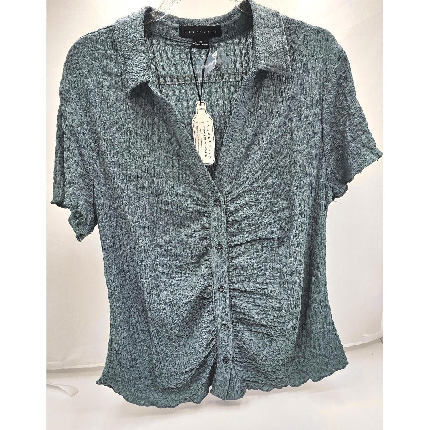 Women's Textured Button-Up Top - Charm