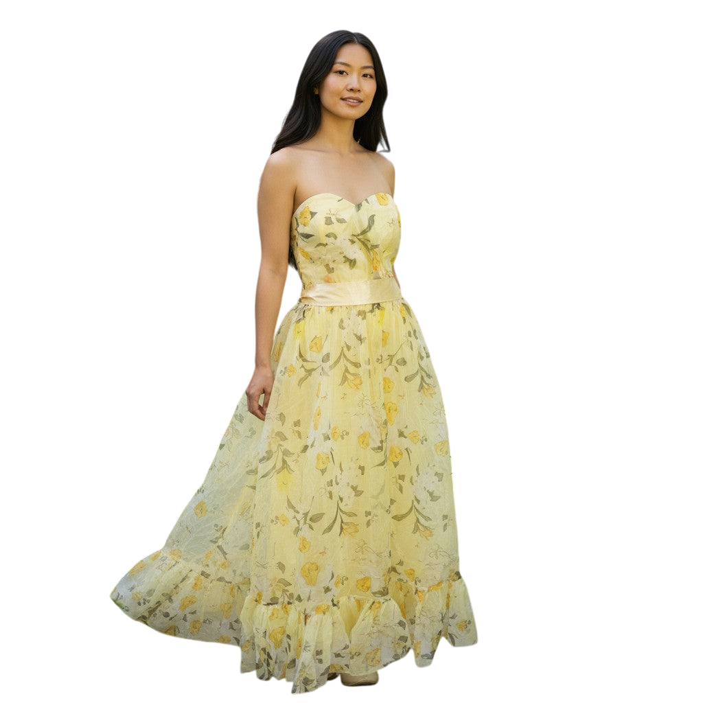 Sunshine Serenade Floral Midi Dress