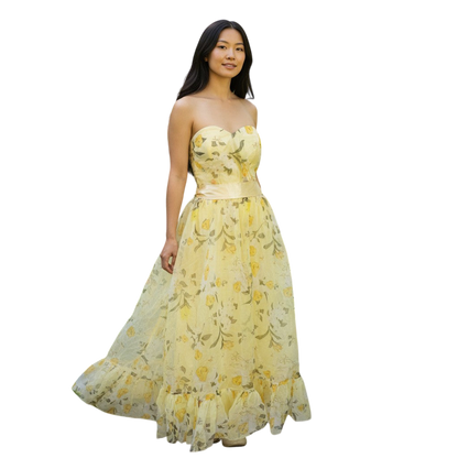 Sunshine Serenade Floral Midi Dress