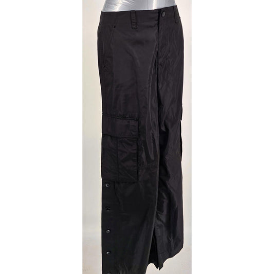 Sleek Women's Cargo Parachute Jeans - Utility Meets Style!