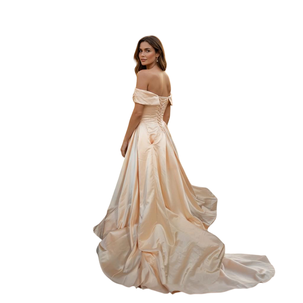 Peach Dreams Satin Ballgown - Feel Like Royalty!