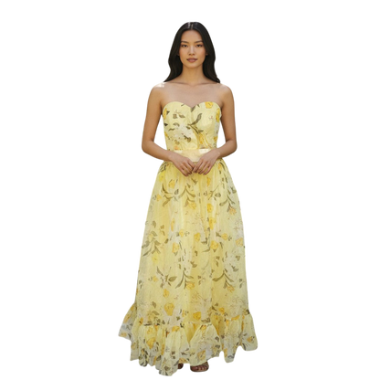 Sunshine Serenade Floral Midi Dress