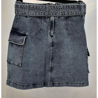 Denim Cargo Skirt w Utility Meets Style!