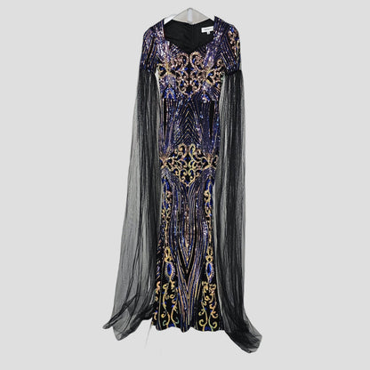 Celestial Glamour: Evening Gown with Mystical Flow