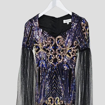Celestial Glamour: Evening Gown with Mystical Flow