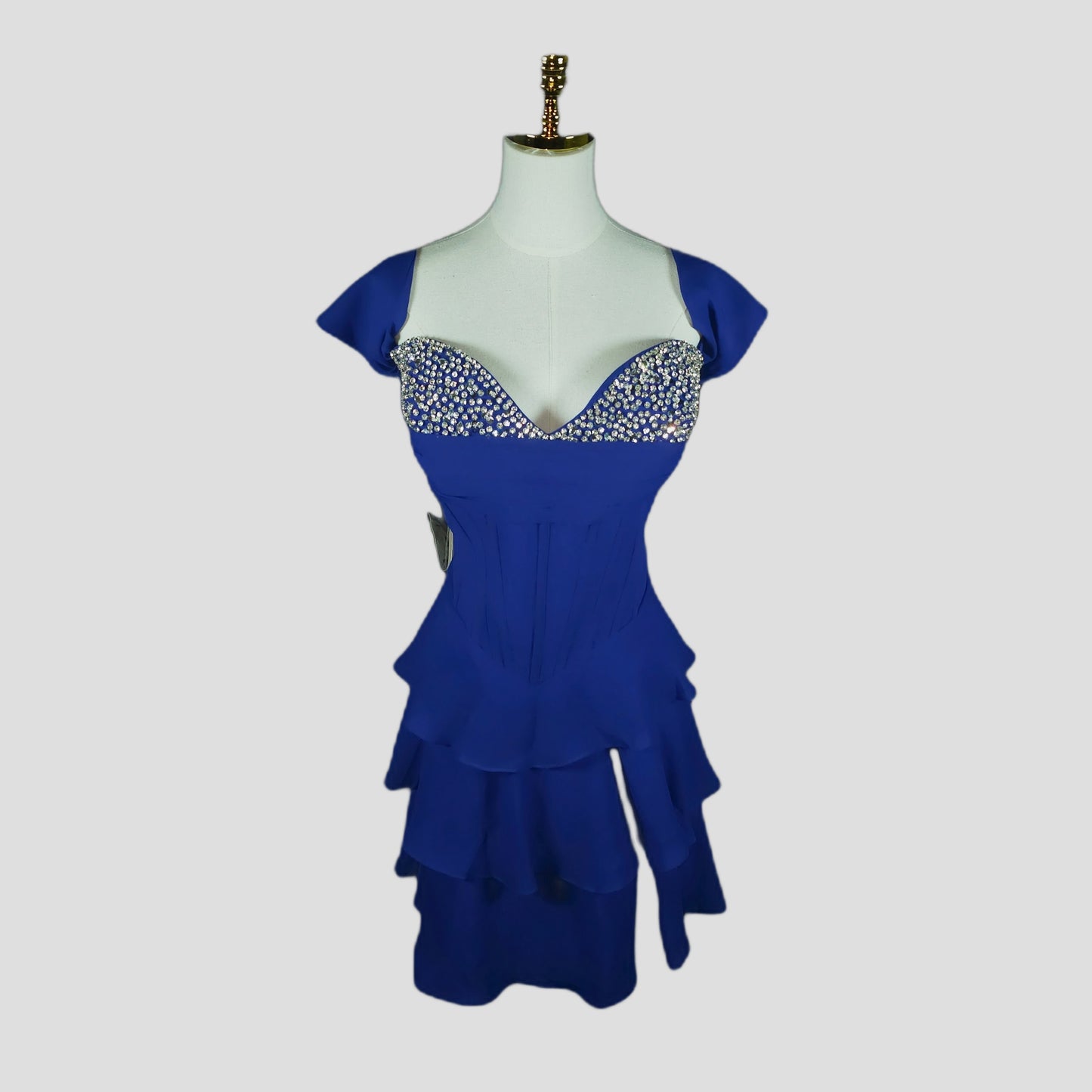 Blueberry Bliss: Ruffled Sparkle Party Dress