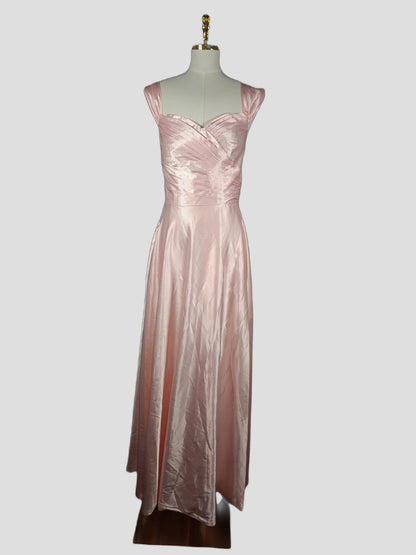 Blushing Belle Lace-Up Evening Gown