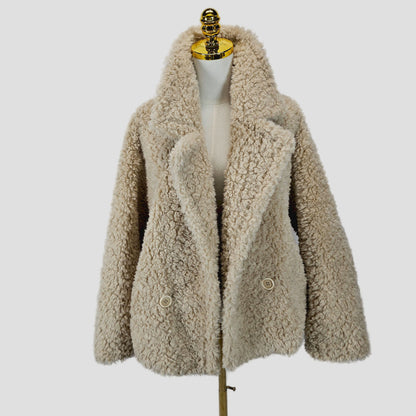 Bold Tan Reversible Shearling Jacket: Fierce Winter Warmth