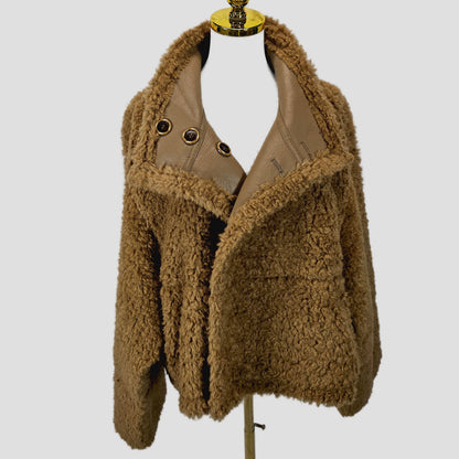 Fierce Cognac Reversible Shearling Jacket: Cozy Command for Every Adventure