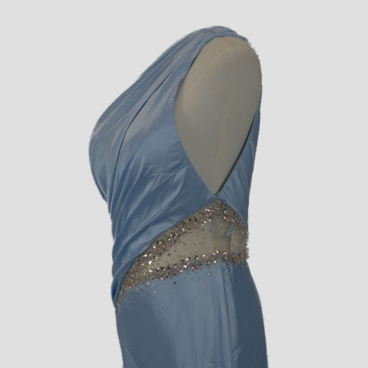 Dazzling Sky Blue Glam Satin Gown for Red Carpet Moments